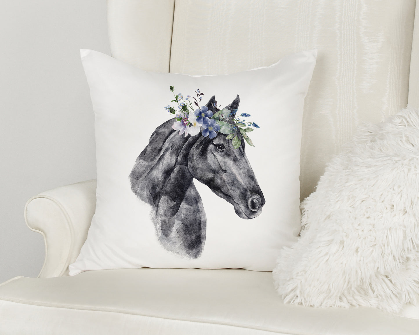 Kissen mit Pferd Tiermotiv Pferdekopf