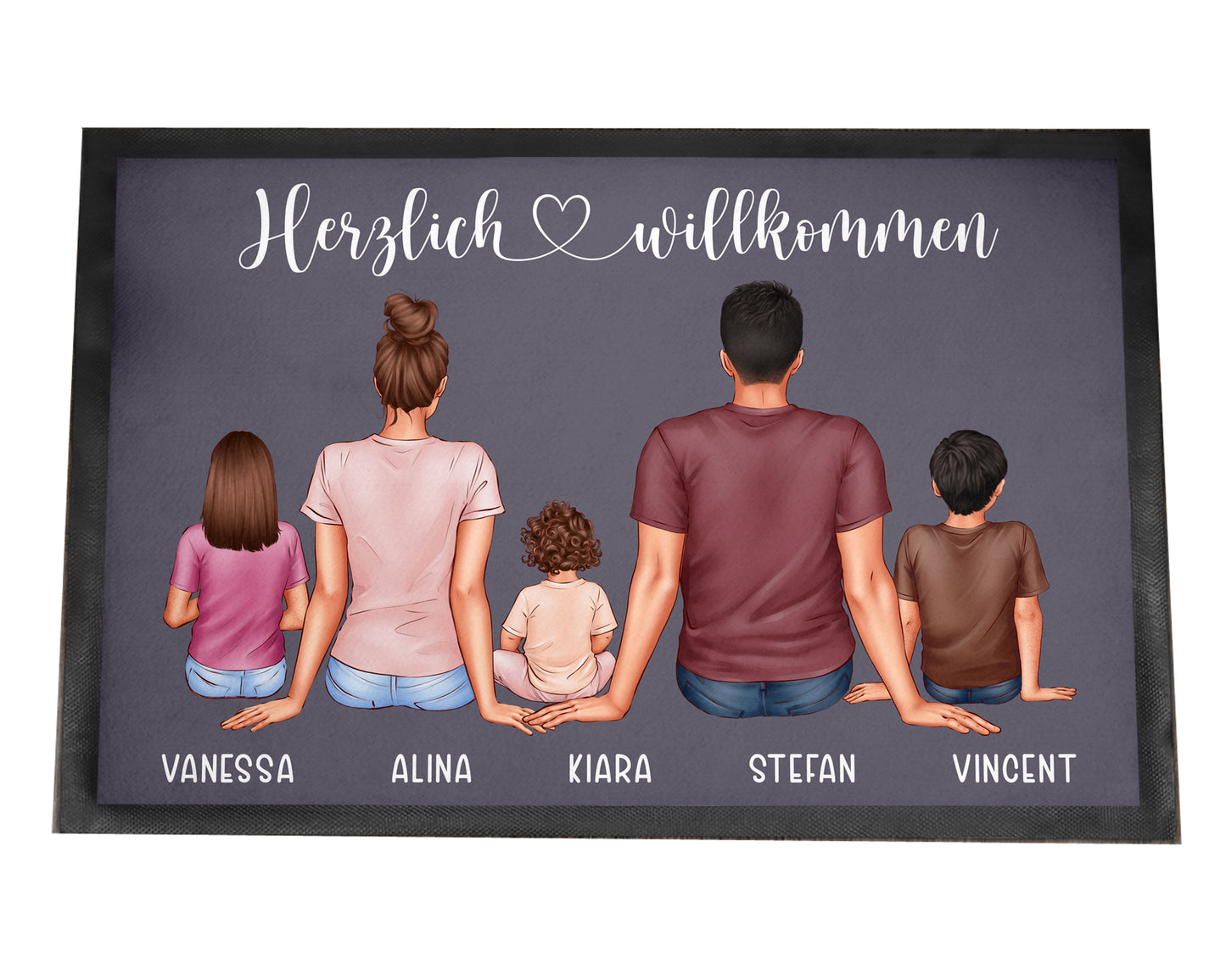 Personalisierte Fußmatte Familie Herzlich Willkommen Türmatte verschiedene Größen