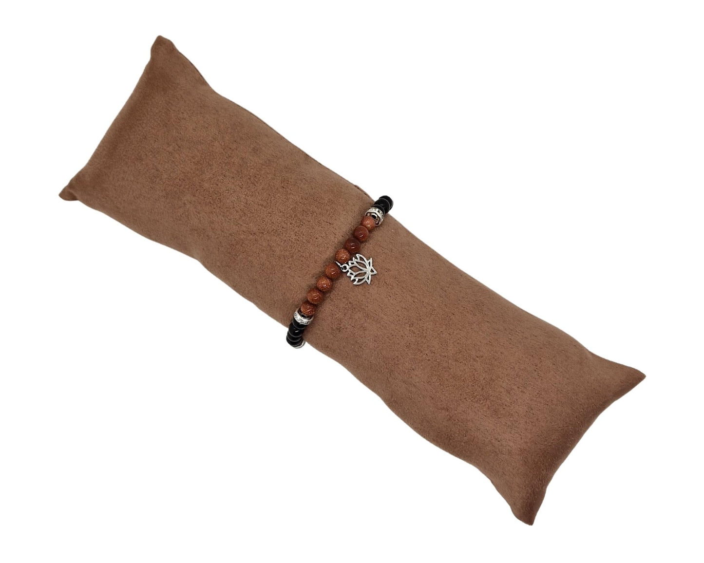 Edelsteinarmband Energiearmband mit Anhänger Lotusblüte Spiritualität