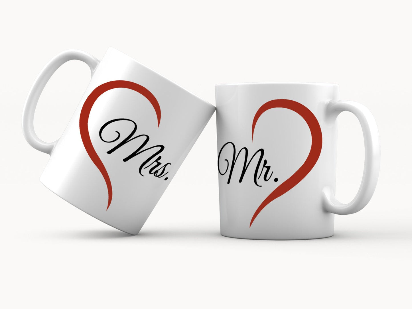 2er Set Bedruckte Tassen Mr. & Mrs. Partnertassen - Tachinedas Kreativshop