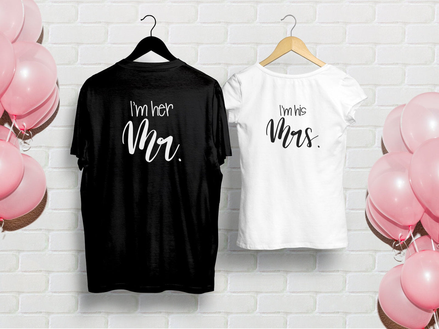 Partner T-Shirts Hochzeitsshirts His Mrs. Her Mr. - Tachinedas Kreativshop