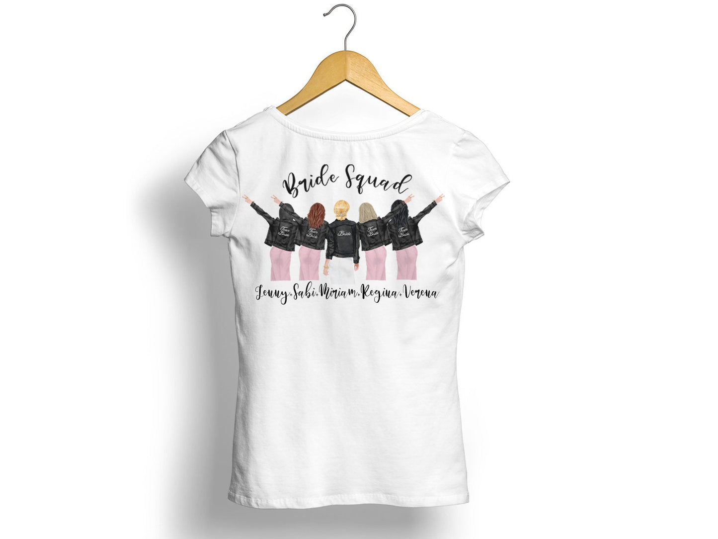 Personalisiertes JGA T-Shirt Junggesellinnenabschied T-Shirt mit personalisiertem Motiv und Text - Tachinedas Kreativshop