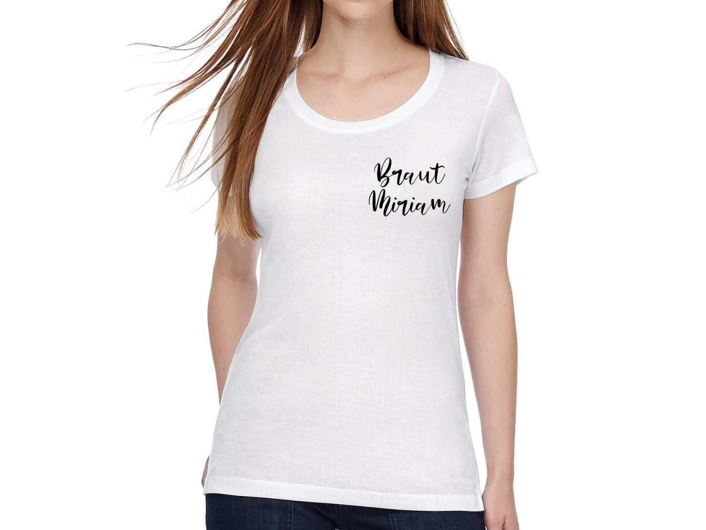 Personalisiertes JGA T-Shirt Junggesellinnenabschied T-Shirt mit personalisiertem Motiv und Text - Tachinedas Kreativshop