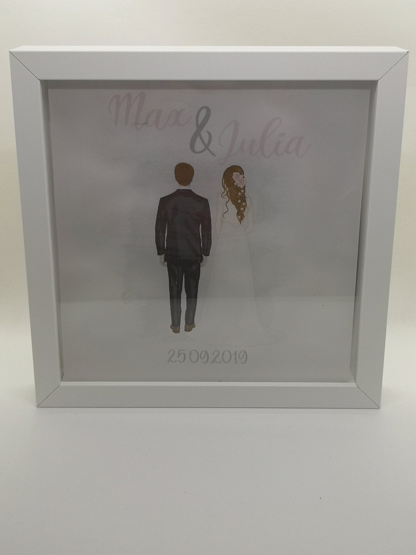 Beleuchteter Bilderrahmen personalisiert Leuchtrahmen Geschenk zur Hochzeit mit Namen und Datum Leuchtbild Nachtlicht - Tachinedas Kreativshop