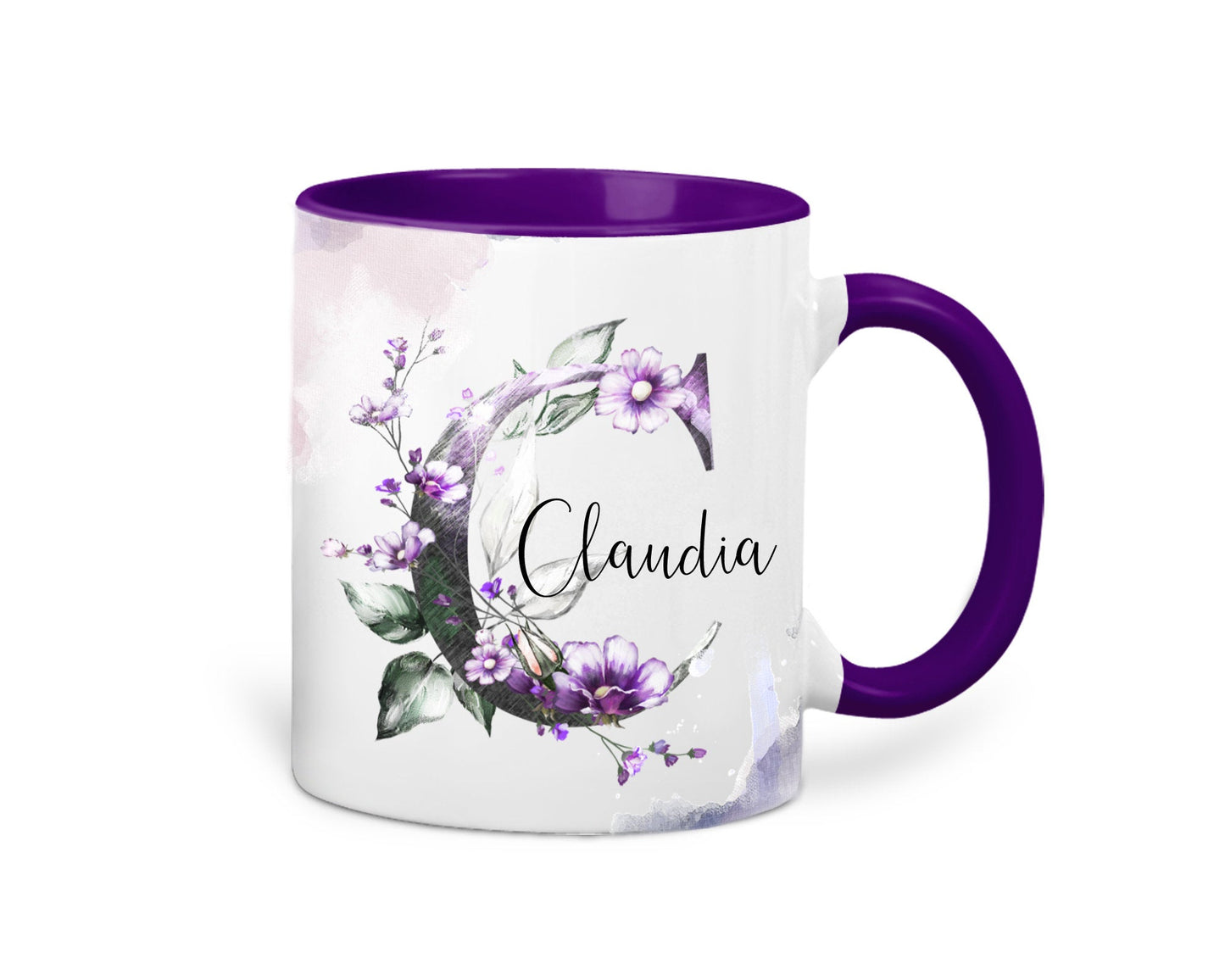 Personalisierte Tasse mit Buchstabe Initialen Wunschname Monogramm - Tachinedas Kreativshop