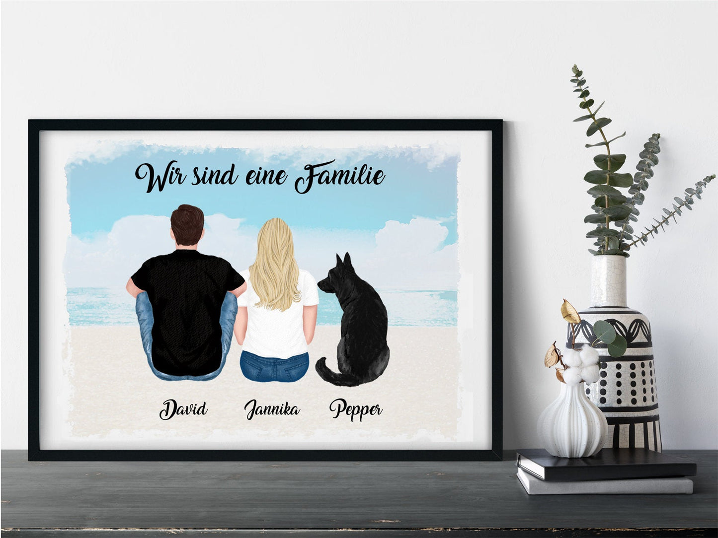 Personalisiertes Poster Herrchen und Hund Frauchen und Haustier mit Namen und Spruch A3 Poster Kunstdruck Wallart Geschenk Druck - Tachinedas Kreativshop
