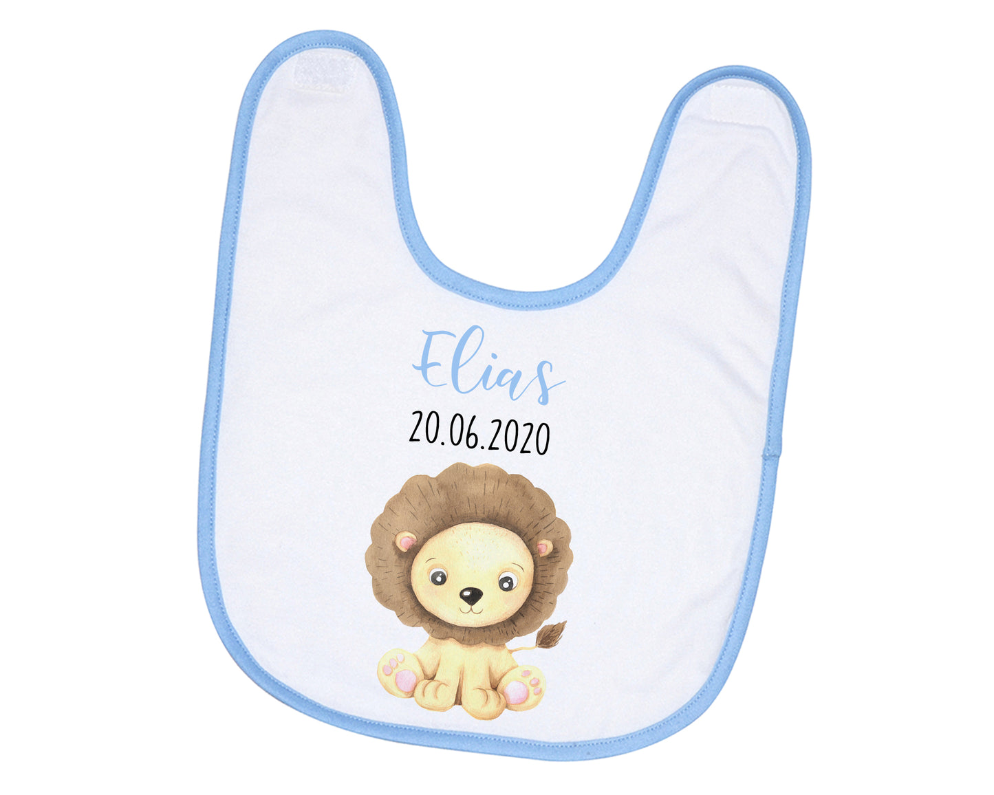 Personalisiertes Baby Lätzchen Löwe mit Name und Geburtsdatum Geschenk zur Geburt Taufe - Tachinedas Kreativshop