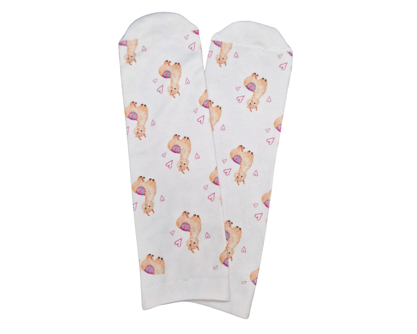 Bedruckte Damen Socken Alpaka und Herzchen