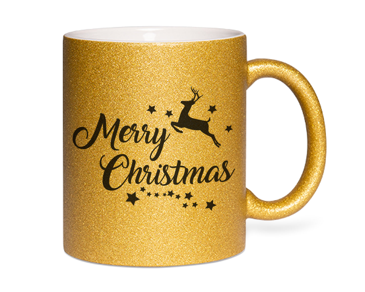 Weihnachtstasse Glitzertasse Merry Christmas Kaffeetasse