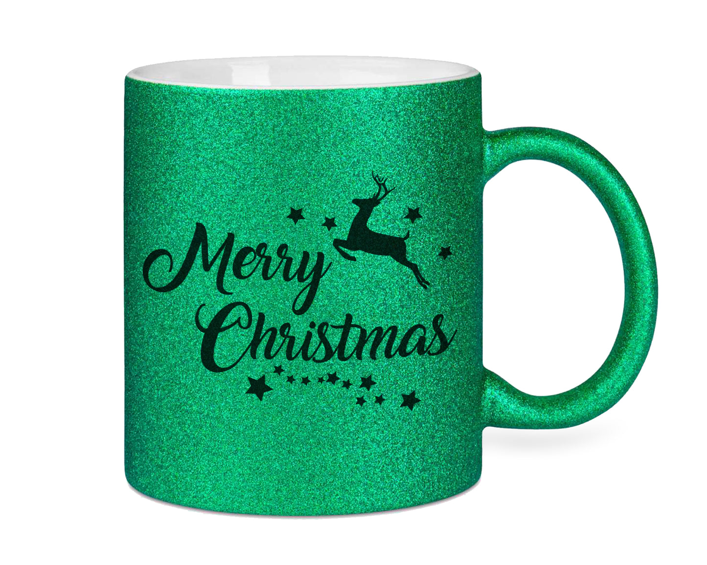 Weihnachtstasse Glitzertasse Merry Christmas Kaffeetasse