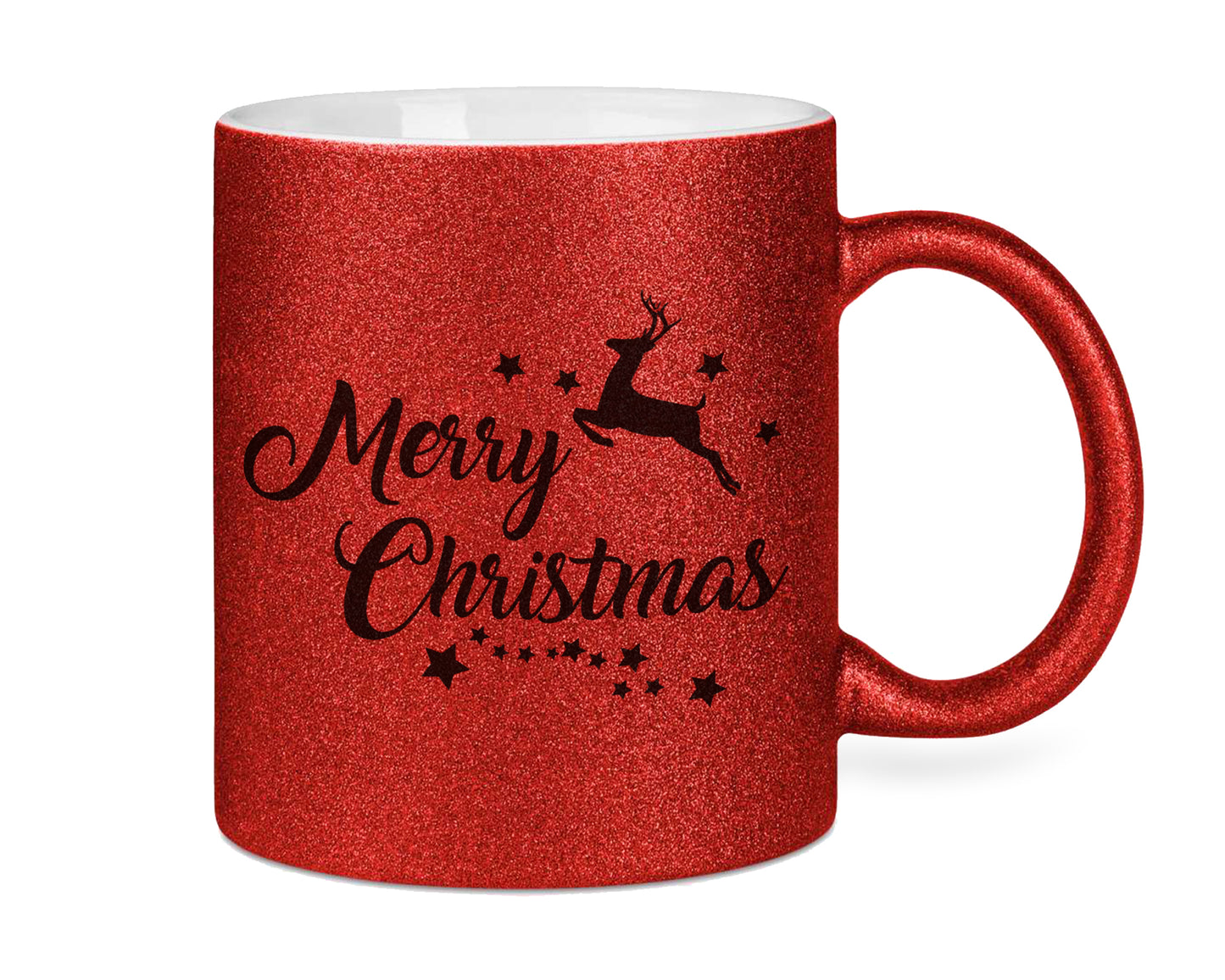 Weihnachtstasse Glitzertasse Merry Christmas Kaffeetasse