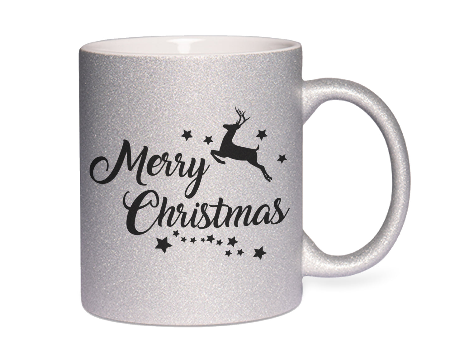 Weihnachtstasse Glitzertasse Merry Christmas Kaffeetasse