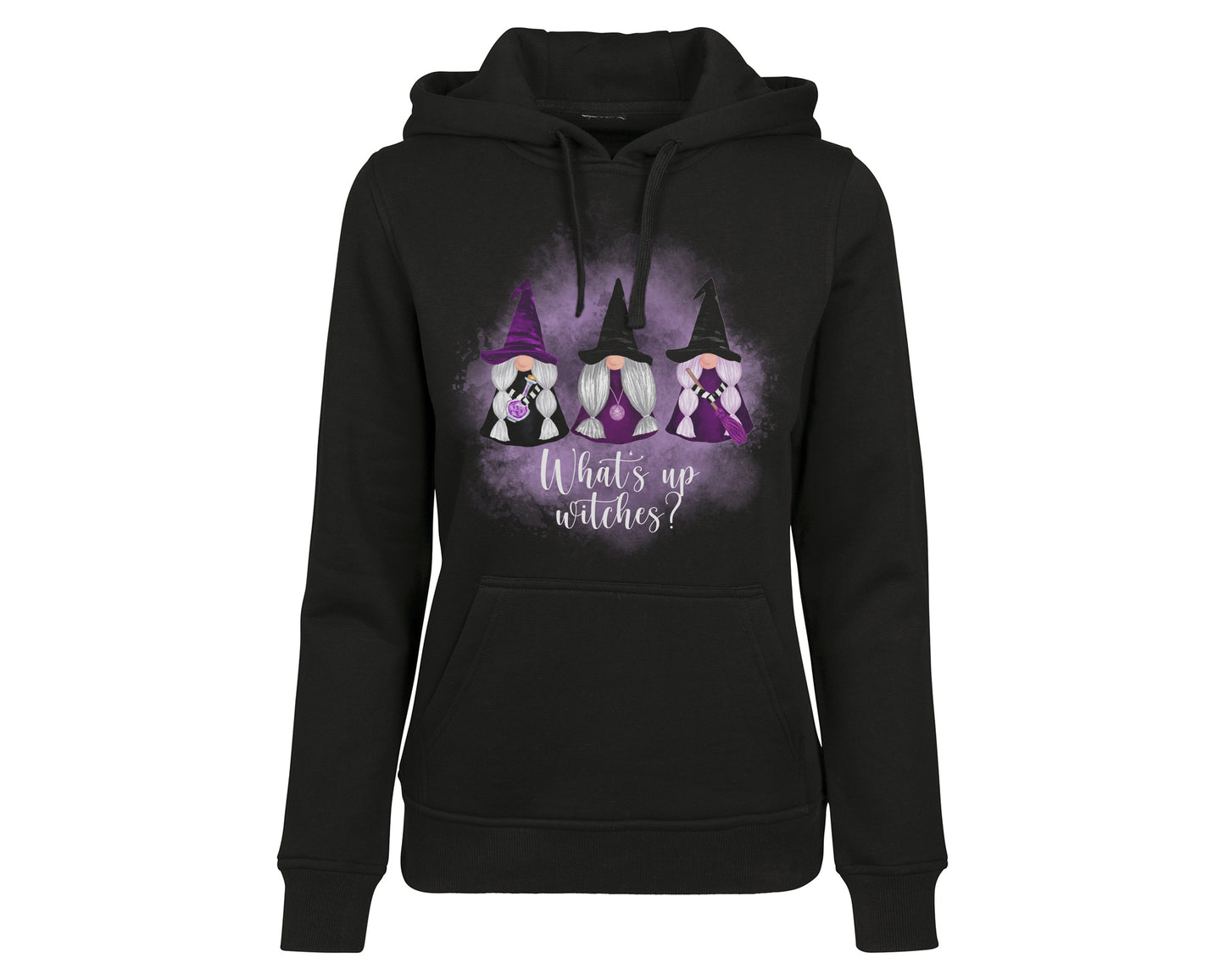 Damen Hoodie What's Up Witches mit Wichtel Hexen Halloween