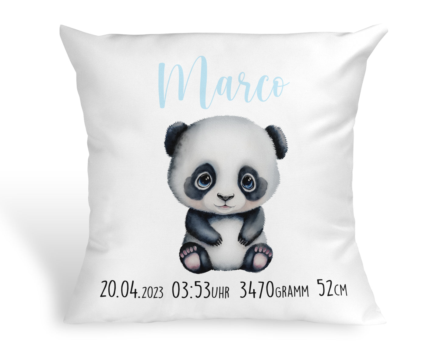 Personalisiertes Baby Kissen Panda Taufkissen Geschenk zur Geburt