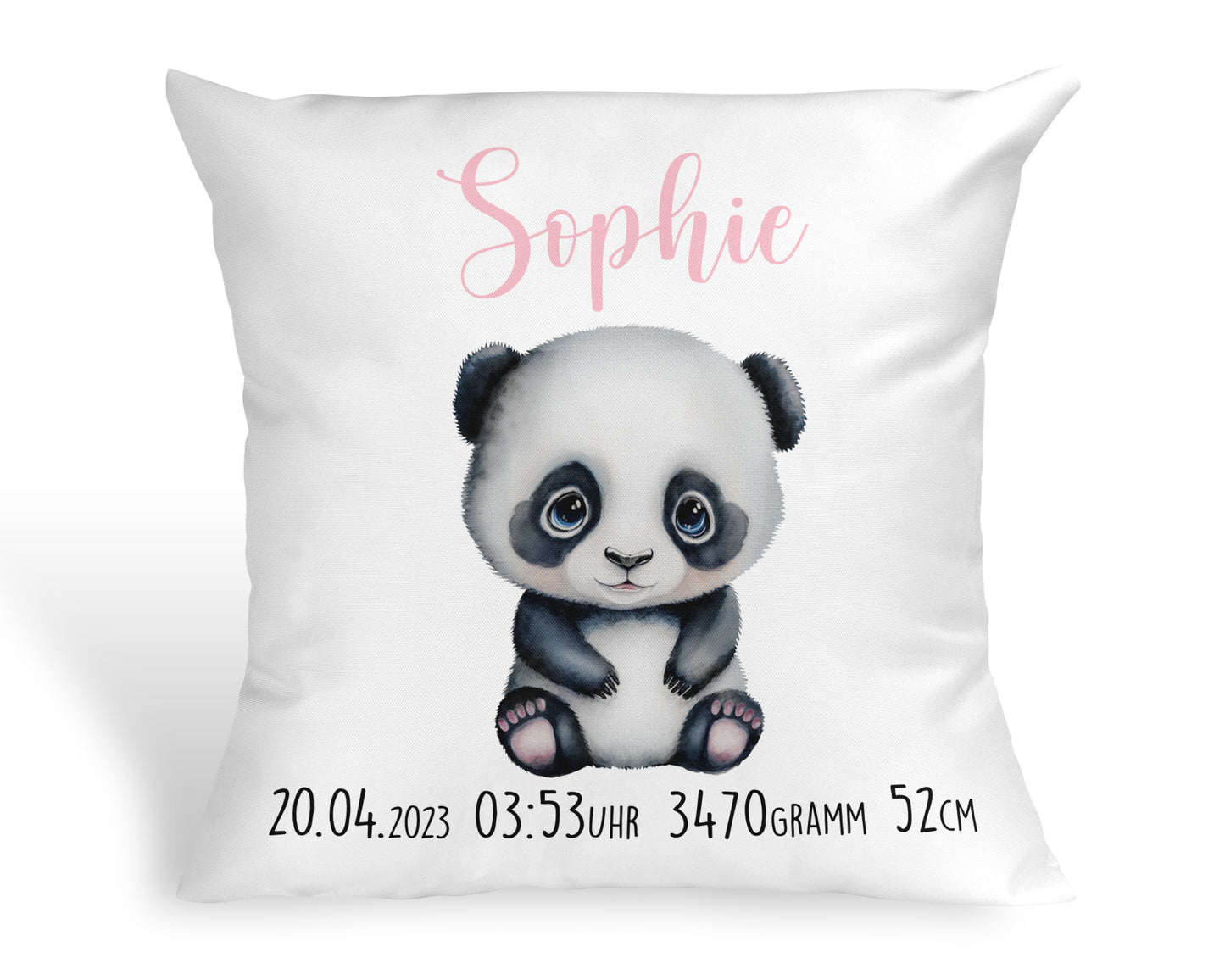 Personalisiertes Baby Kissen Panda Taufkissen Geschenk zur Geburt