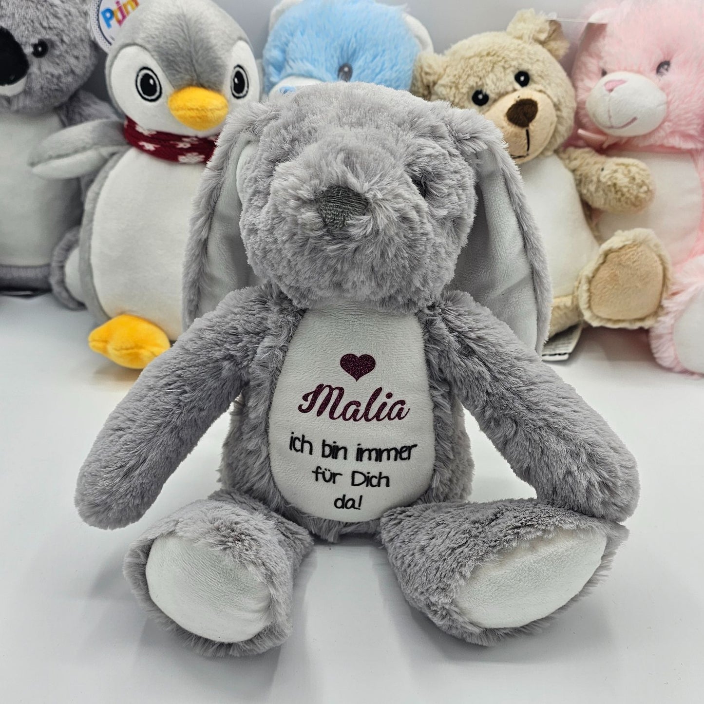 Personalisiertes Kuscheltier Stofftier personalisiert mit Name Baby Geschenk zur Geburt