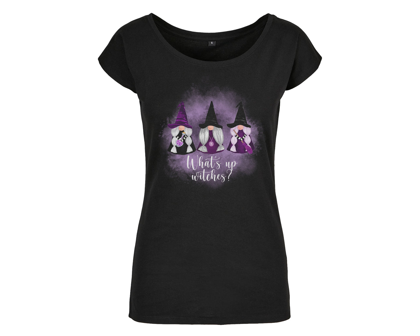 Damen T-Shirt What's Up Witches mit Wichtel Hexen Halloween