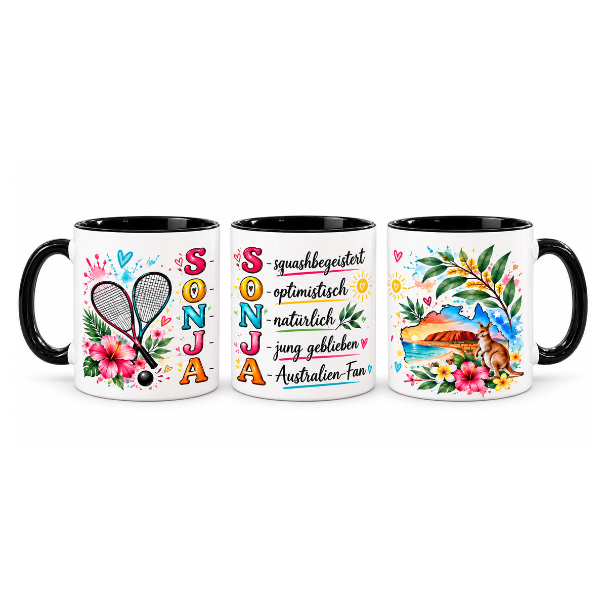 Personalisierte Tasse mit Wunschname und Eigenschaften Namenstasse