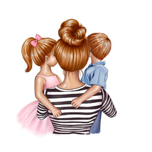 Lade das Bild in den Galerie-Viewer, Personalisiertes Kissen Mama mit Kind Mutter Tochter Mami Sohn Muttertag Geschenk
