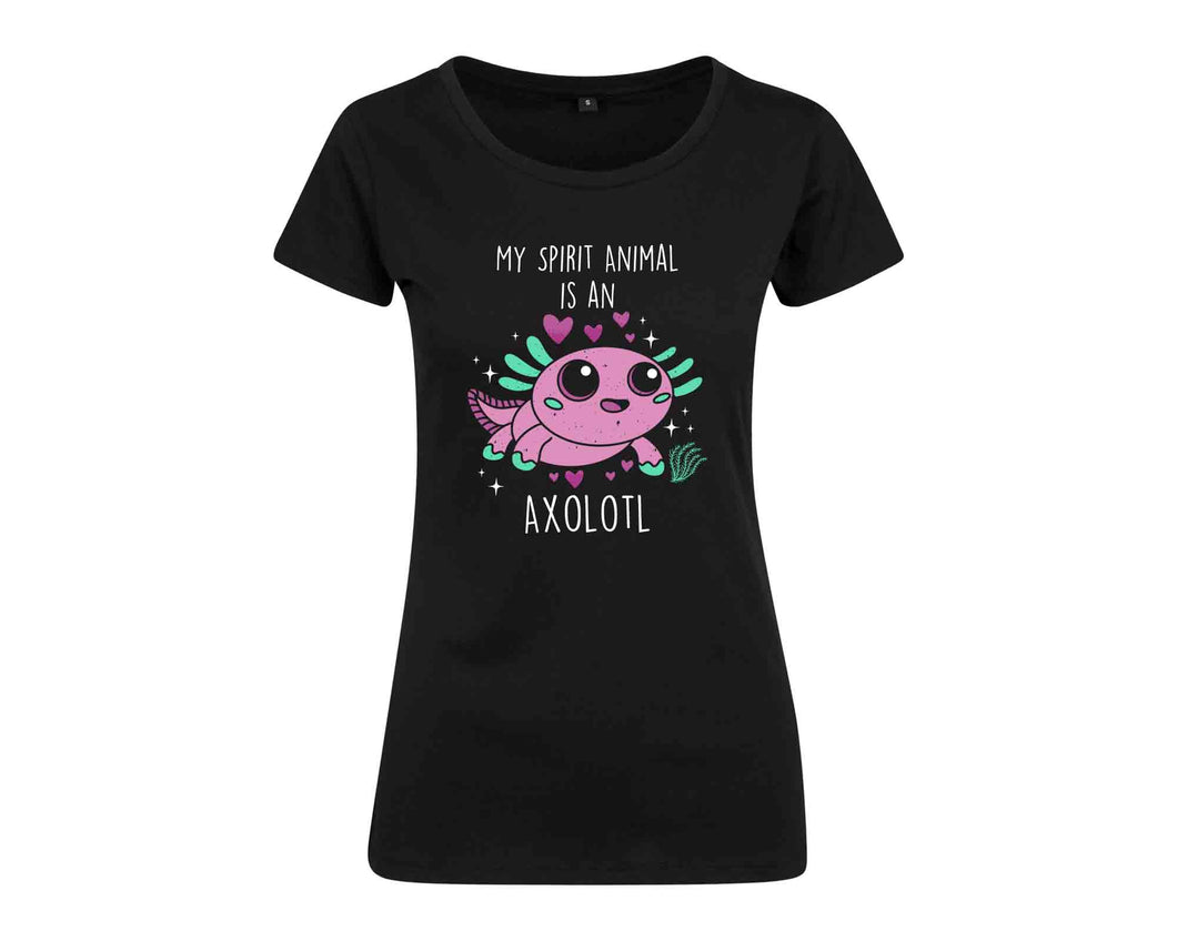 Damen T-Shirt mit Motiv und Spruch My Spirit Animal is an Axolotl