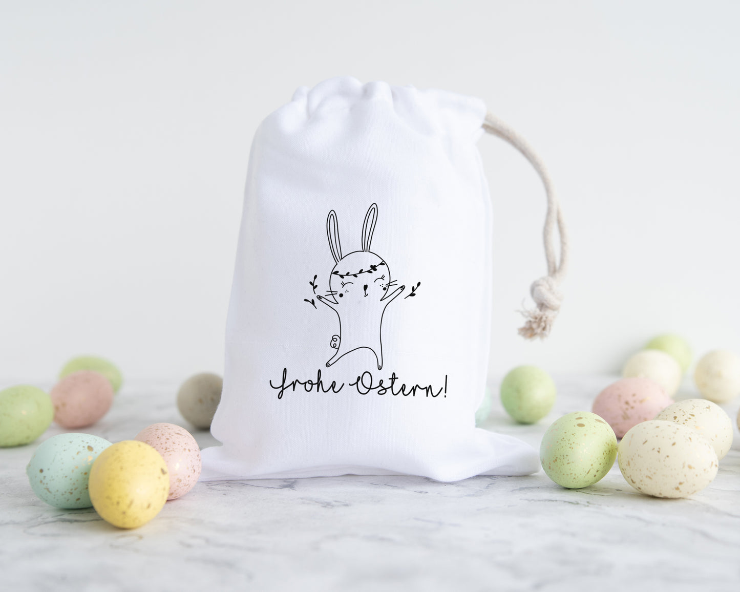 Bedrucktes Geschenksäckchen Geschenkbeutel Frohe Ostern