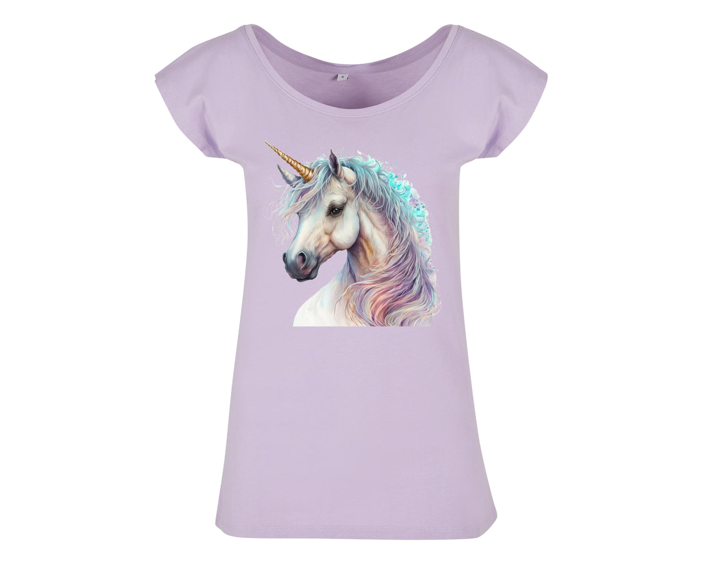 Damen T-Shirt mit Einhorn pastell