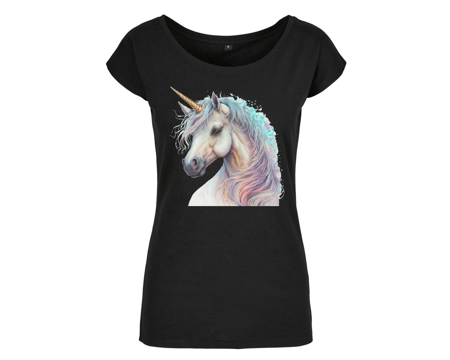 Damen T-Shirt mit Einhorn pastell