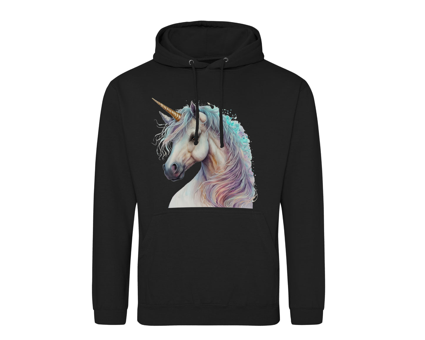 Damen Hoodie mit Einhorn Print Pastell