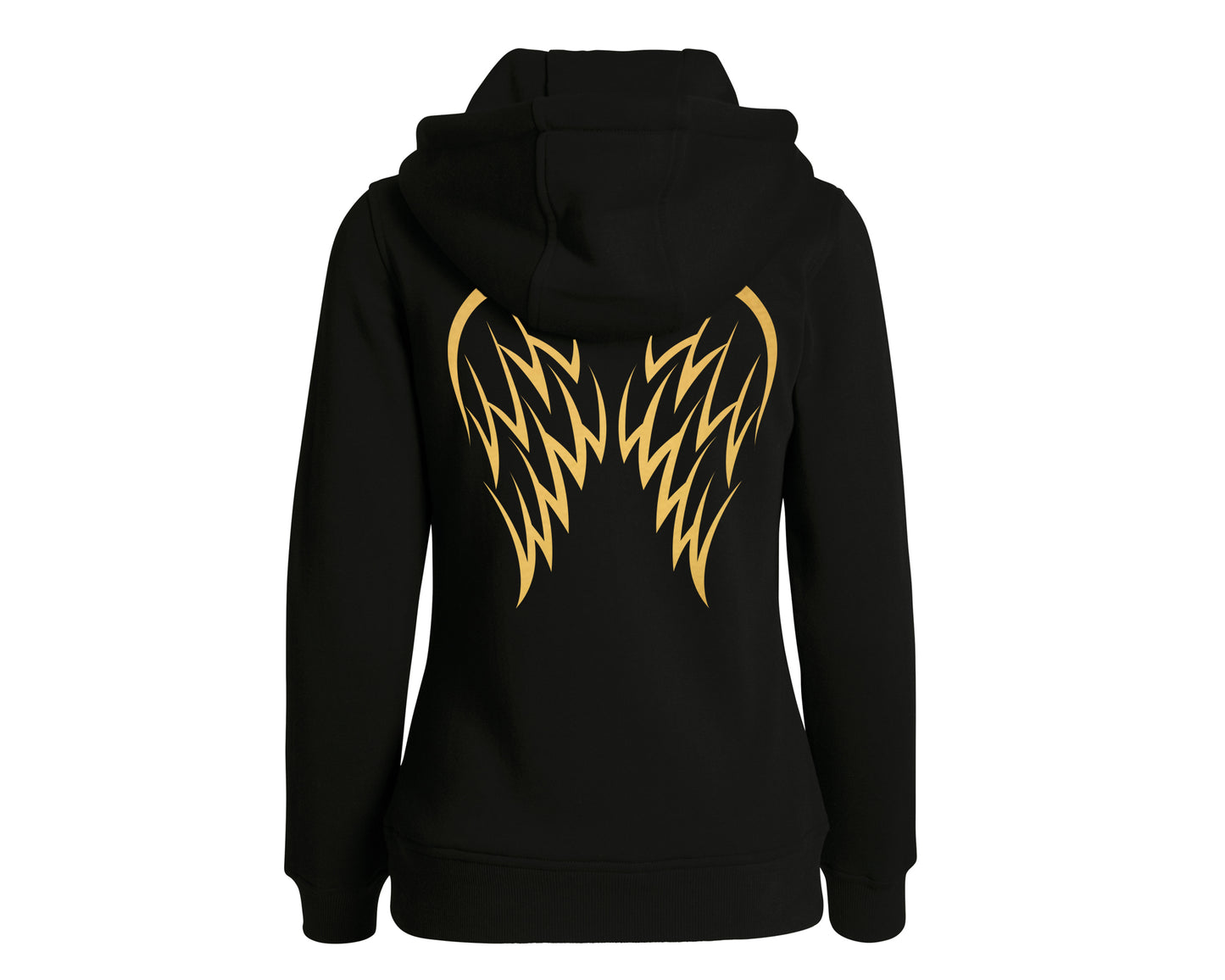 Damen Sweatshirt mit Flügeln Hoodie mit Print gold