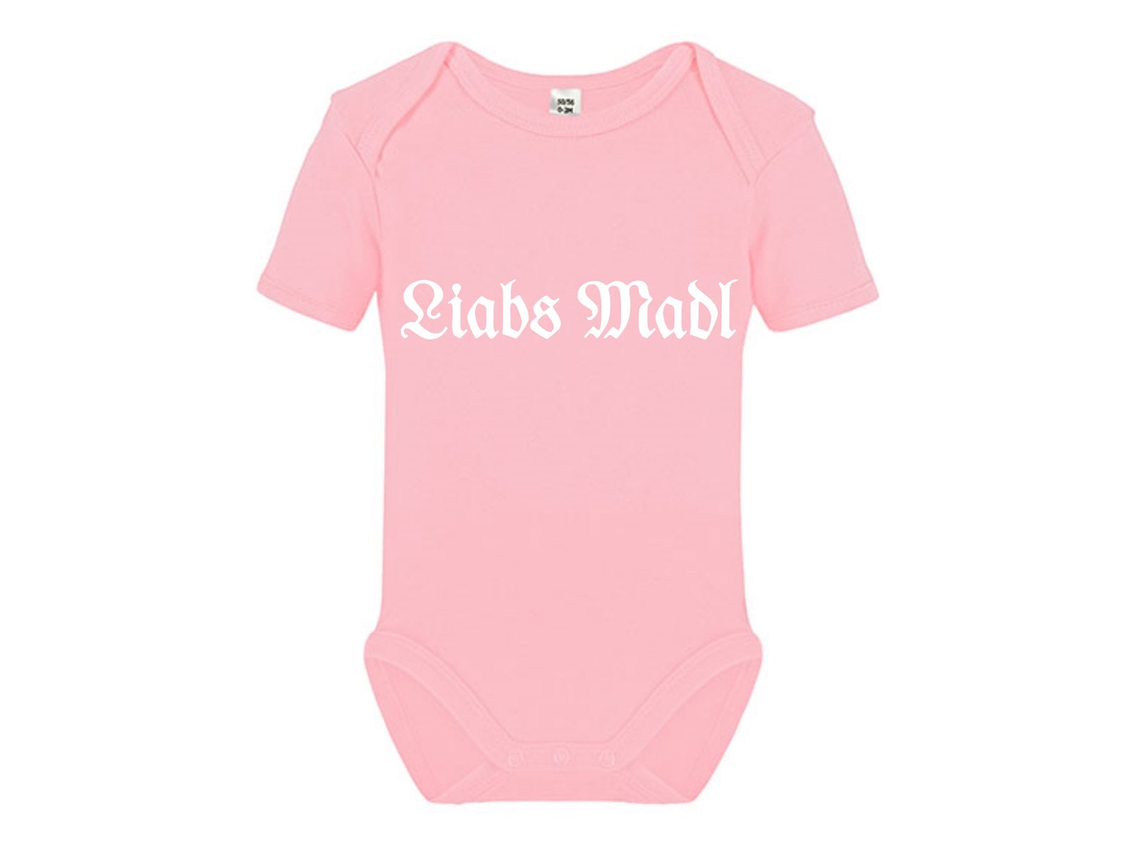 Baby Body Mädchen Strampler mit bayrischem Print Liabs Madl rosa weiß - Tachinedas Kreativshop