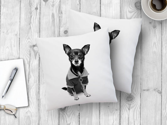 Kissen Chihuahua Dekokissen mit Print Hund 40x40 cm - Tachinedas Kreativshop