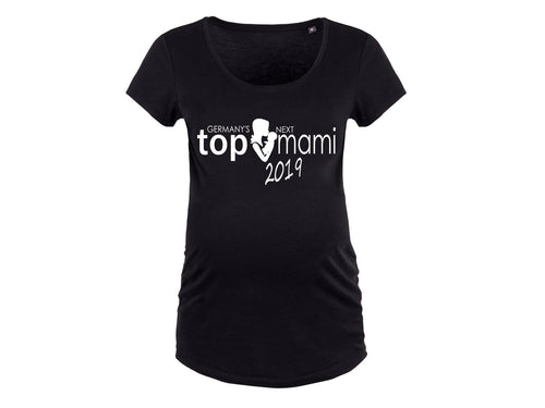 Schwangerschafts T-Shirt mit Print Germany's next top Mami schwarz weiß - Tachinedas Kreativshop