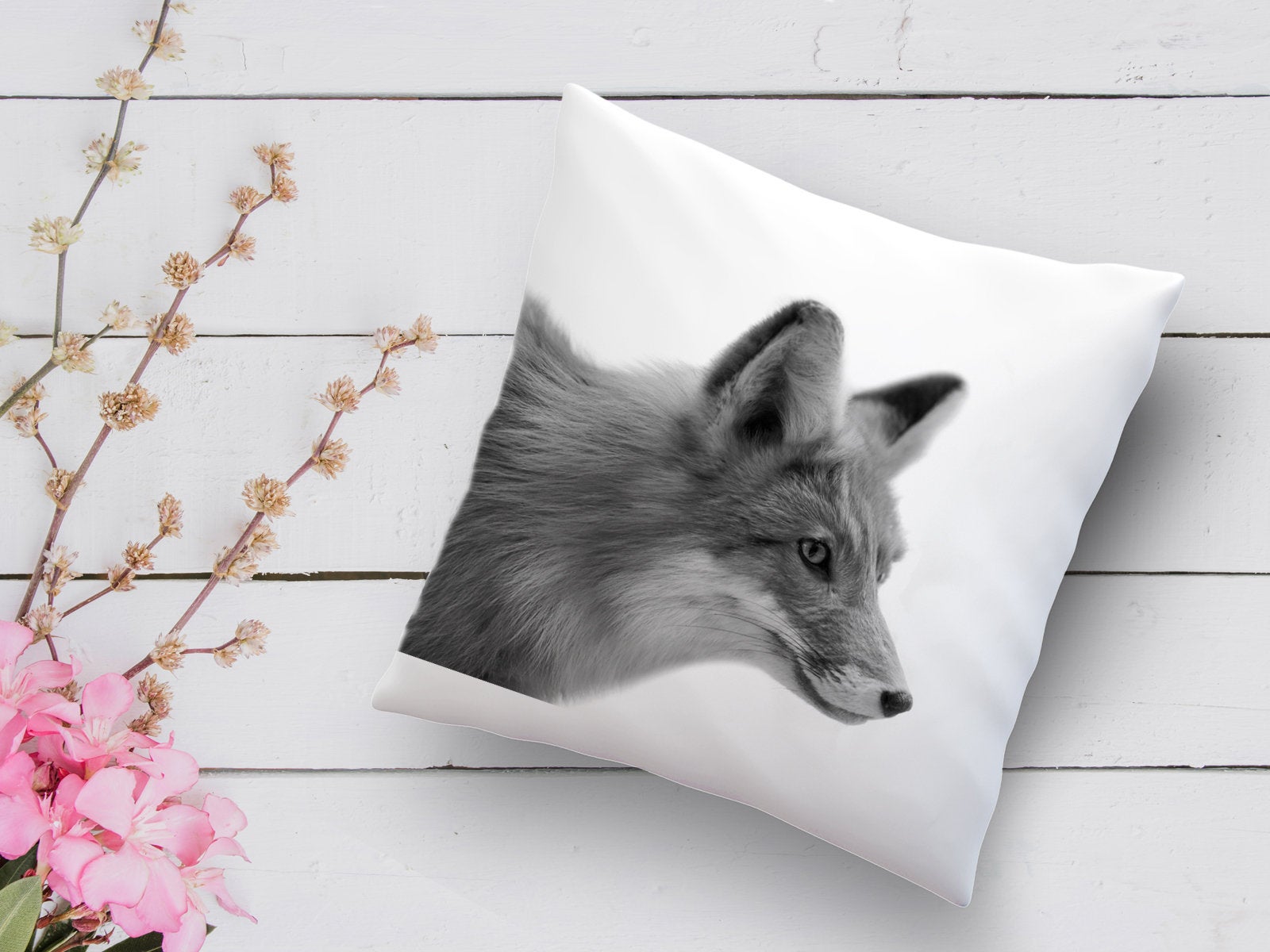 Kissen mit Fuchs Print Tiermotiv - Tachinedas Kreativshop