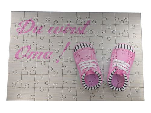 Puzzle mit Spruch Du wirst Oma besondere Überraschung Schwangerschaft rosa - Tachinedas Kreativshop