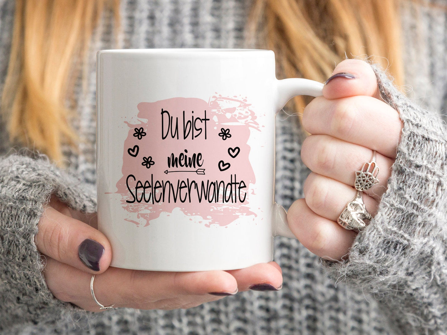 Kaffeetasse mit Spruch Du bist meine Seelenverwandte - Tachinedas Kreativshop