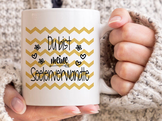 Kaffeetasse mit Spruch Du bist meine Seelenverwandte - Tachinedas Kreativshop