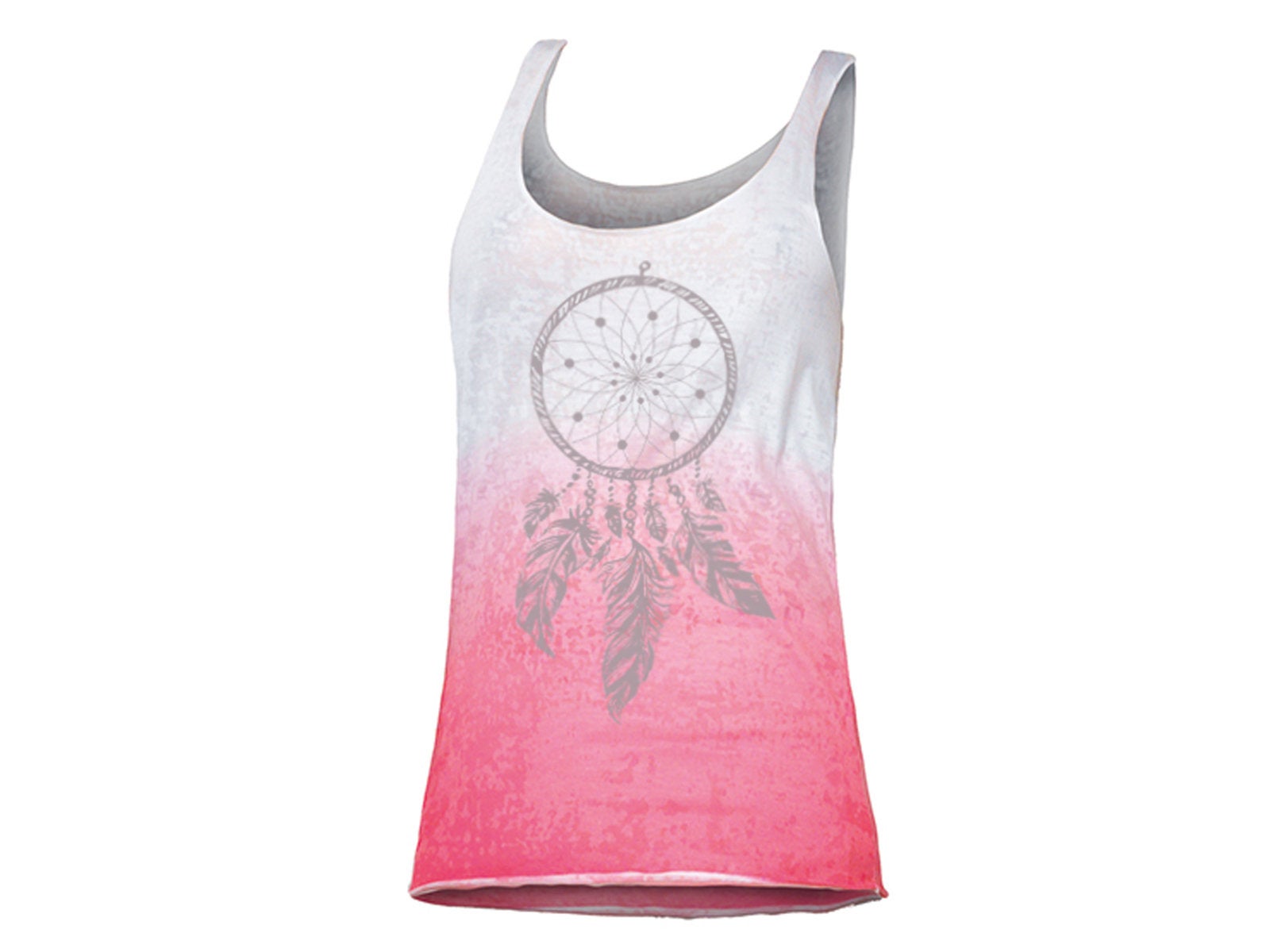 Tank Top mit Traumfänger Print Sommertop weiß pink Verlauf Boho Top Hippie Style - Tachinedas Kreativshop