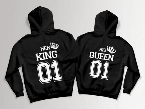 Pärchen Hoodies für zwei King Queen Partner Sweatshirts - Tachinedas Kreativshop
