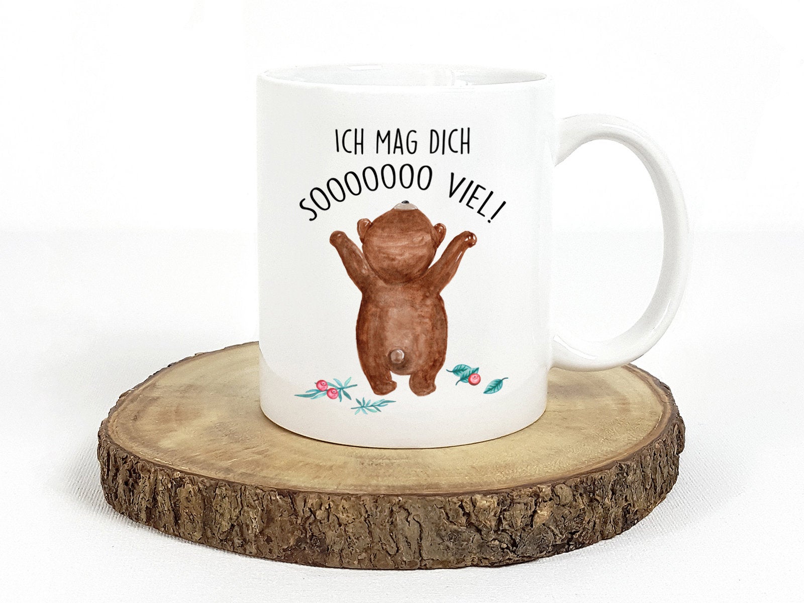 Tasse mit Bär und Spruch Ich mag dich soooo viel - Tachinedas Kreativshop