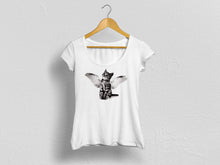 Lade das Bild in den Galerie-Viewer, T-Shirt mit Katzen Print Kätzchen mit Flügeln Engel T-Shirt - Tachinedas Kreativshop
