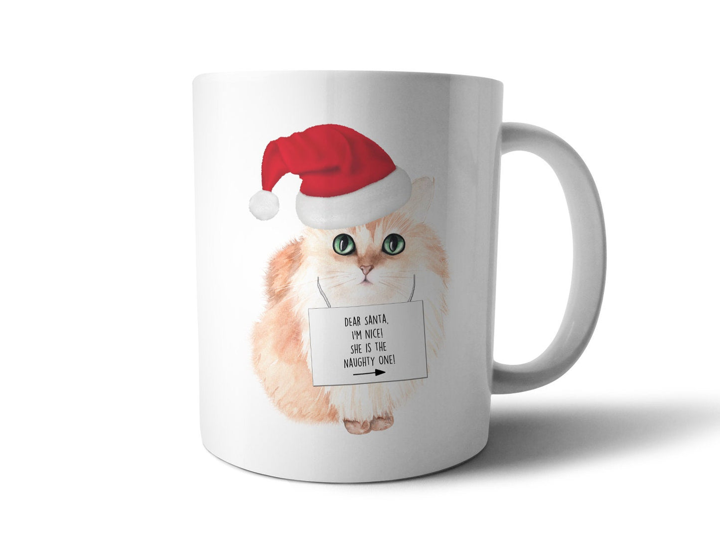 Weihnachtstasse mit Katze und Spruch bedruckte Tasse - Tachinedas Kreativshop