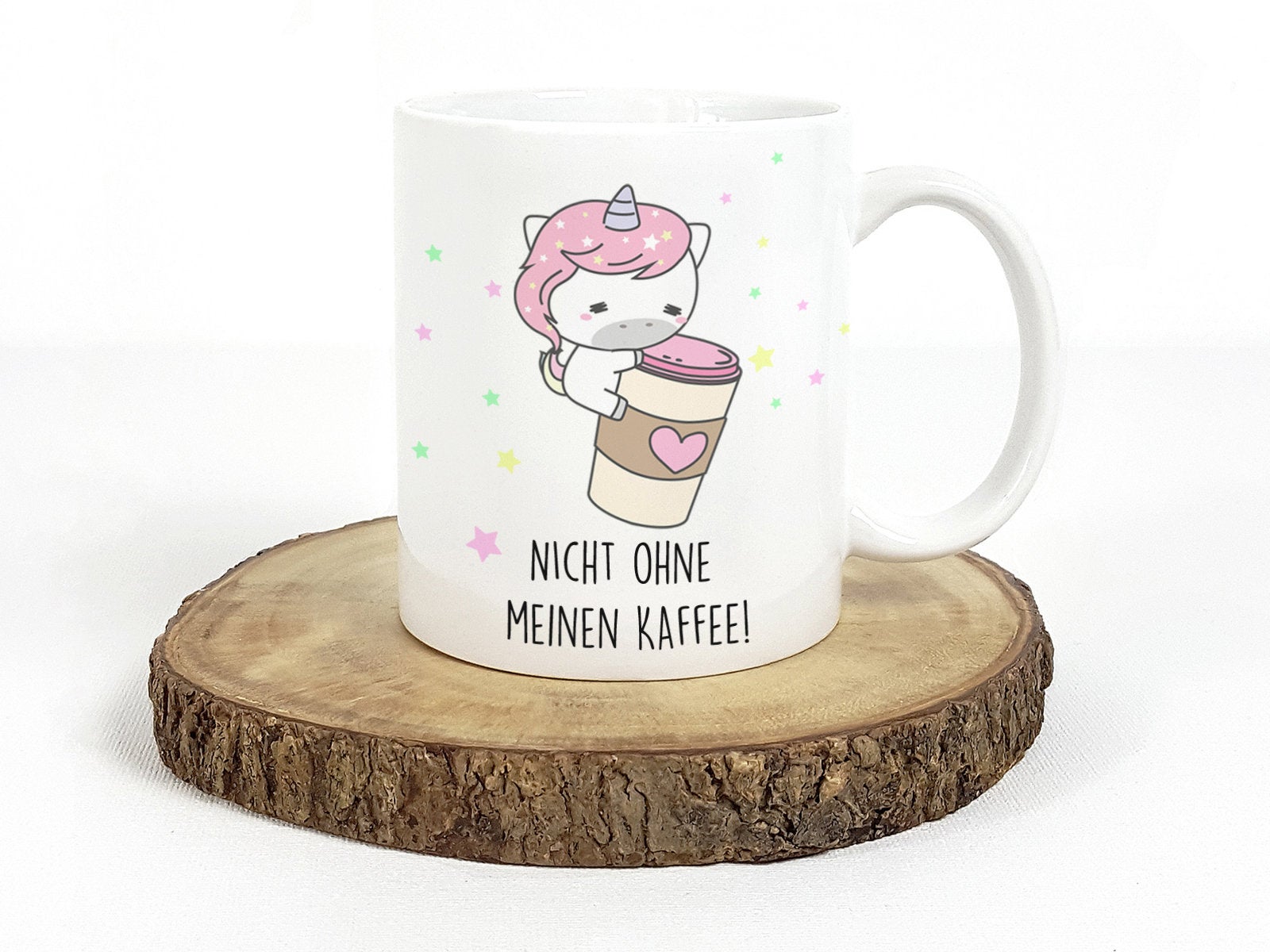 Tasse mit Einhorn und Spruch Nicht ohne meinen Kaffee - Tachinedas Kreativshop