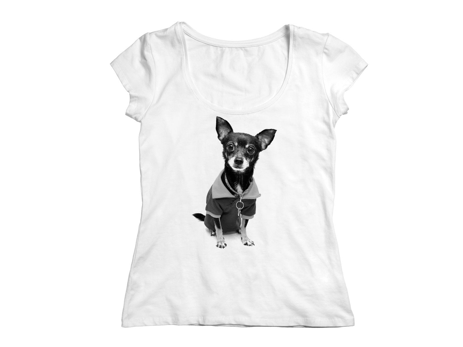 Damen T-Shirt mit Chihuahua Print weiß - Tachinedas Kreativshop