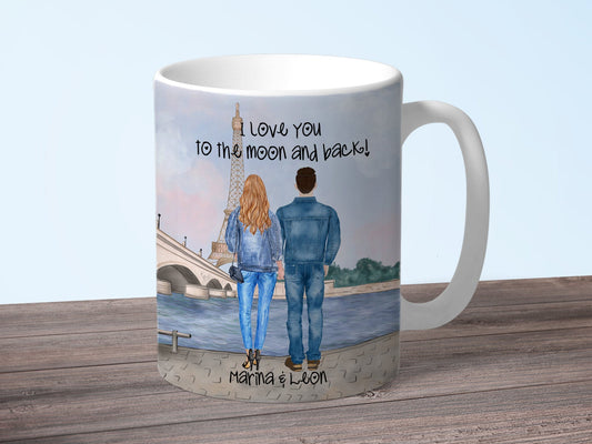 Personalisierte Tasse für Pärchen bedruckt mit Namen und Spruch - Tachinedas Kreativshop