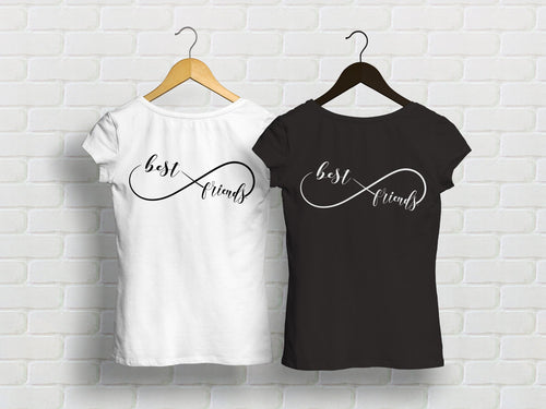 Bedruckte T-Shirts für zwei Beste Freundin Unendlichkeit Unendlichkeitssymbol liegende Acht - Tachinedas Kreativshop