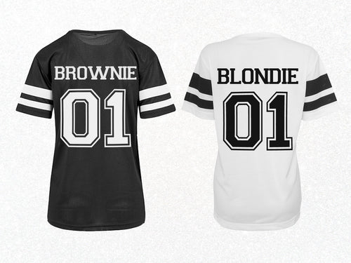 Bedruckte Trikot Shirts Brownie Blondie Beste Freundin Schwester Geschenk - Tachinedas Kreativshop