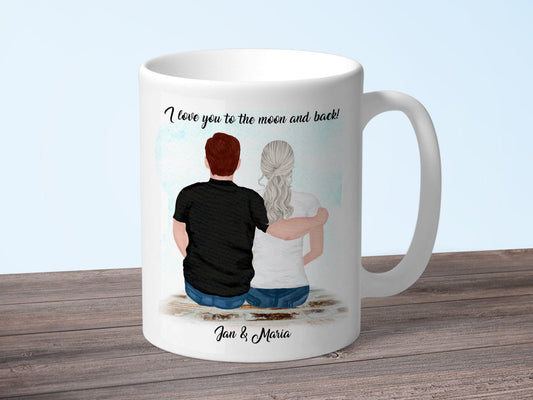 Personalisierte Pärchen Tasse Partnertasse bedruckt mit Namen und Spruch - Tachinedas Kreativshop