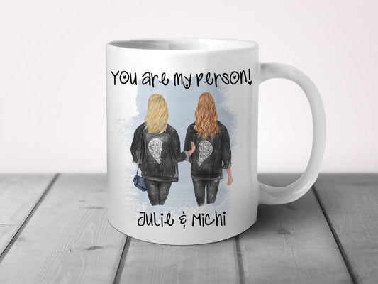 Personalisierte Tasse für die beste Freundin bedruckt mit Namen und Spruch - Tachinedas Kreativshop