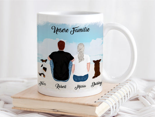 Personalisierte Tasse Herrchen und Hund Frauchen und Haustier mit Namen und Spruch Pärchentasse mit Hunden - Tachinedas Kreativshop