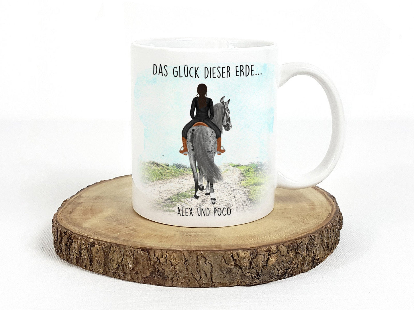 Personalisierte Tasse Pferd und Reiter mit Namen und Spruch Pferdetasse Pärchentasse Beste Freundinnen Pferde - Tachinedas Kreativshop